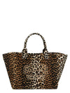 Leopard Oversized Tote Bag Brown - GANNI - BALAAN 1