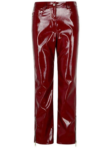 Msgm Burgundy Polyester Pants - MSGM - BALAAN 1