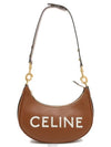 Logo Embroided Medium Shoulder Bag Brown - CELINE - BALAAN 3