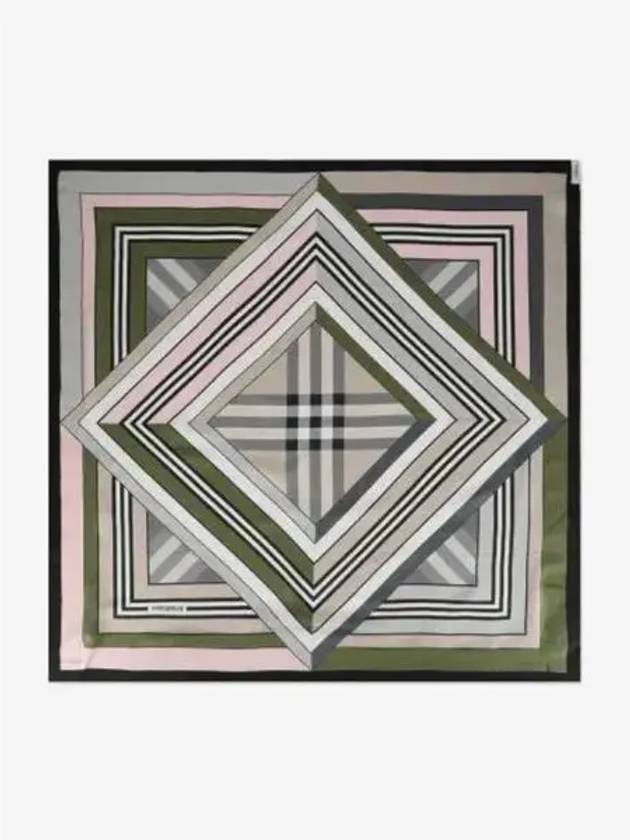 Montage Print Silk Square Scarf Spruce Green - BURBERRY - BALAAN 2