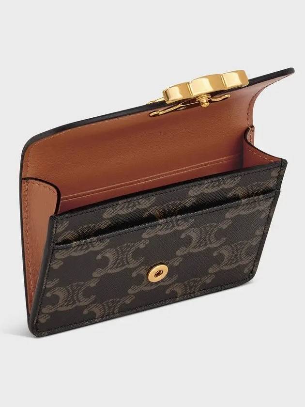 Triomphe Canvas Flap Card Holder Tan Brown - CELINE - BALAAN 3