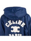 Paris Teddy Nylon Hooded Jacket Navy - CELINE - BALAAN 7