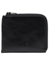 Stitch Leather Zipper Card Wallet Black - MAISON MARGIELA - BALAAN 2