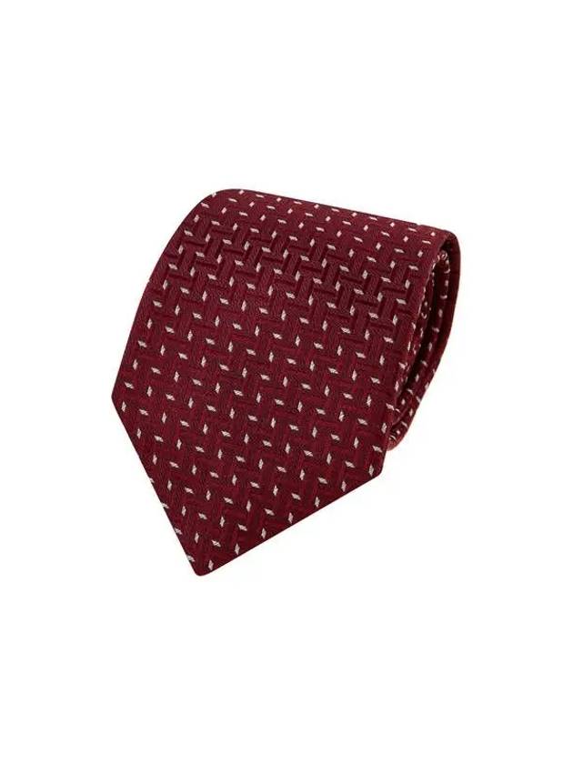 Men s Geometric Pattern Silk Tie Burgundy - GIORGIO ARMANI - BALAAN 1