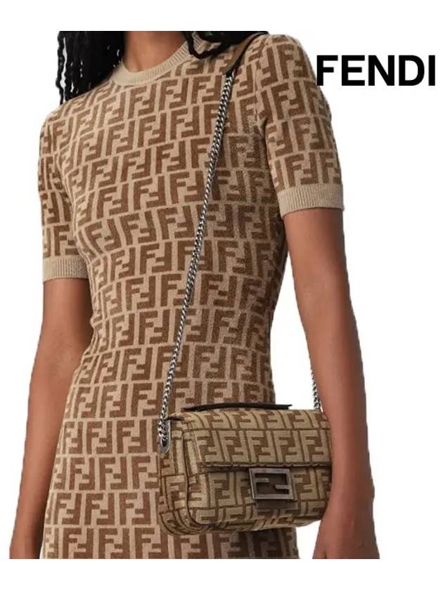 Baguette Chain Medium Shoulder Bag Brown - FENDI - BALAAN 9