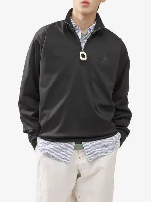 Anchor Logo Half Zip-Up Track Jacket Black - JW ANDERSON - BALAAN 2