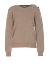 Knot Button Cashmere Knit Top Desert - BOTTEGA VENETA - BALAAN 2