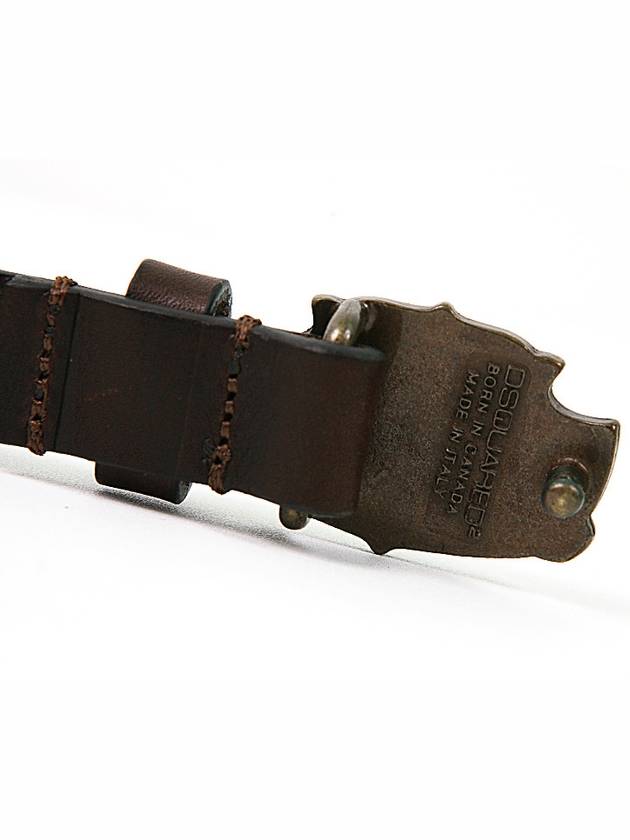 Men's Suede Leather Belt Brown - DSQUARED2 - BALAAN 6