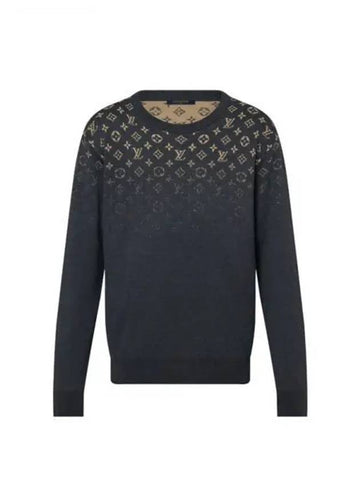 Gradient Cotton Crew Neck Dark Heather Gray 1AFYCZ - LOUIS VUITTON - BALAAN 1