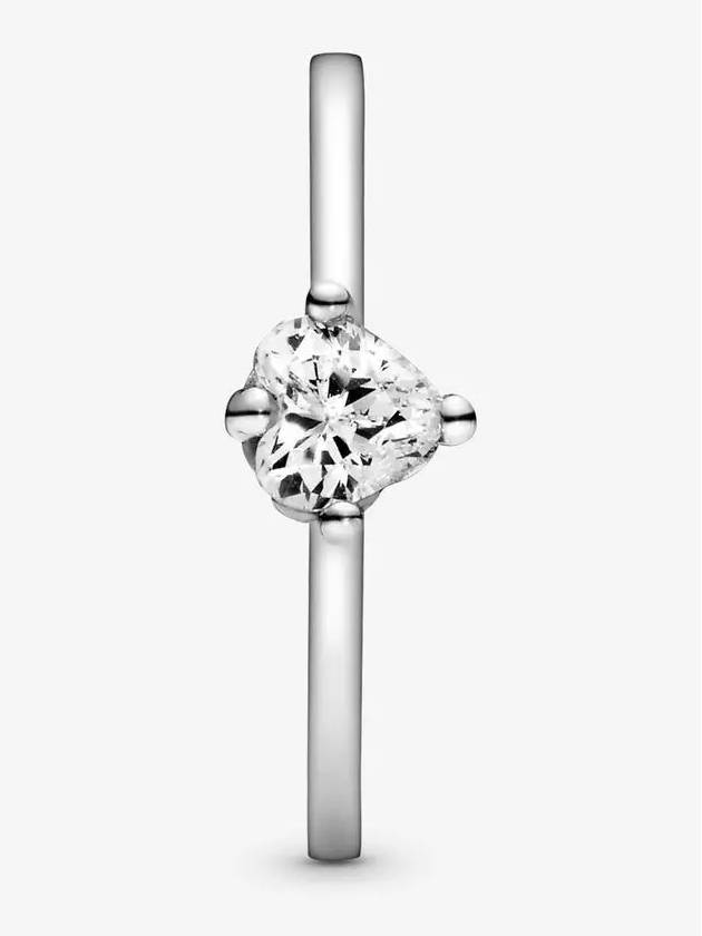 Solitaire Clear Sparkling Ring Silver - PANDORA - BALAAN.