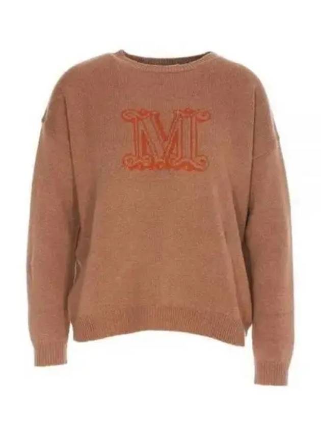 Edo Monogram Cashmere Knit Top Brown - MAX MARA - BALAAN 2