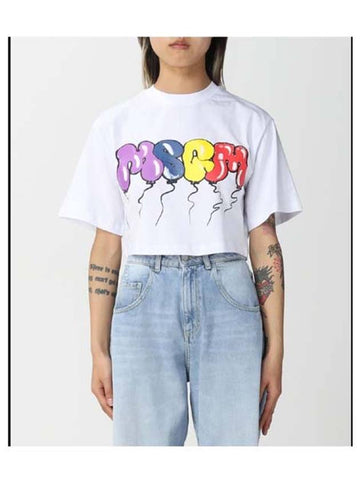 Women's Crop Printing Short Sleeve Tee 3242MDM208 227298 - MSGM - BALAAN 1