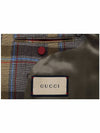 Web Label Check Pocket Wool Jacket Brown - GUCCI - BALAAN 7