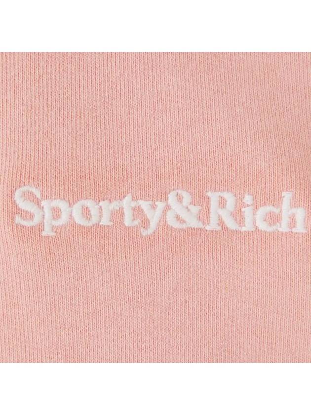 Embroidered Logo Crew Neck Cotton Sweatshirt Light Pink - SPORTY & RICH - BALAAN 5