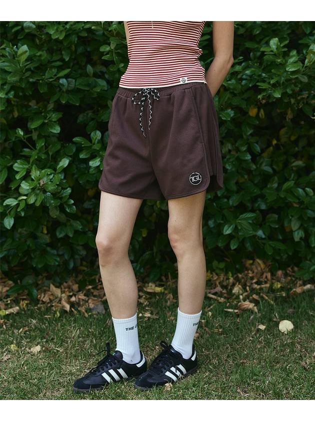 _WOMEN RECYCLE SWEAT SHORTS_BROWN - THE GREEN LAB - BALAAN 4