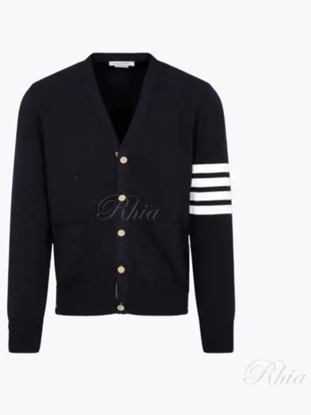 Milano Stitch 4 Bar Cardigan Navy - THOM BROWNE - BALAAN 2