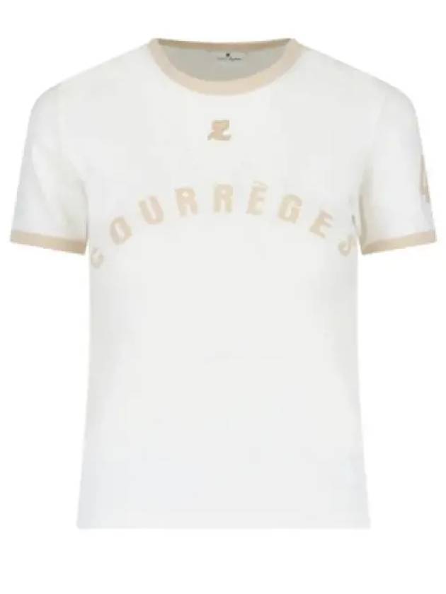 Logo Print Short Sleeve T-shirt White - COURREGES - BALAAN 2