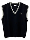 Triomphe V-Neck Knit Wool Vest Black - CELINE - BALAAN 2