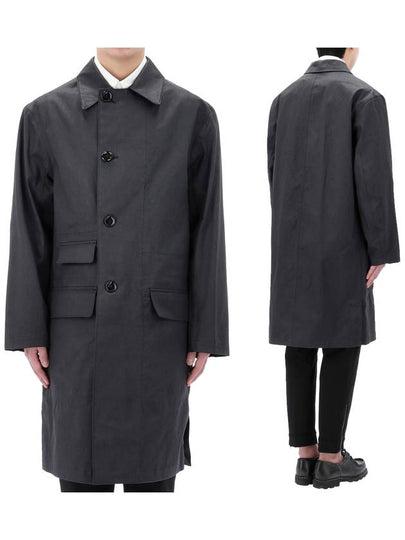 Coated Cotton Trench Coat Navy - LEMAIRE - BALAAN 2