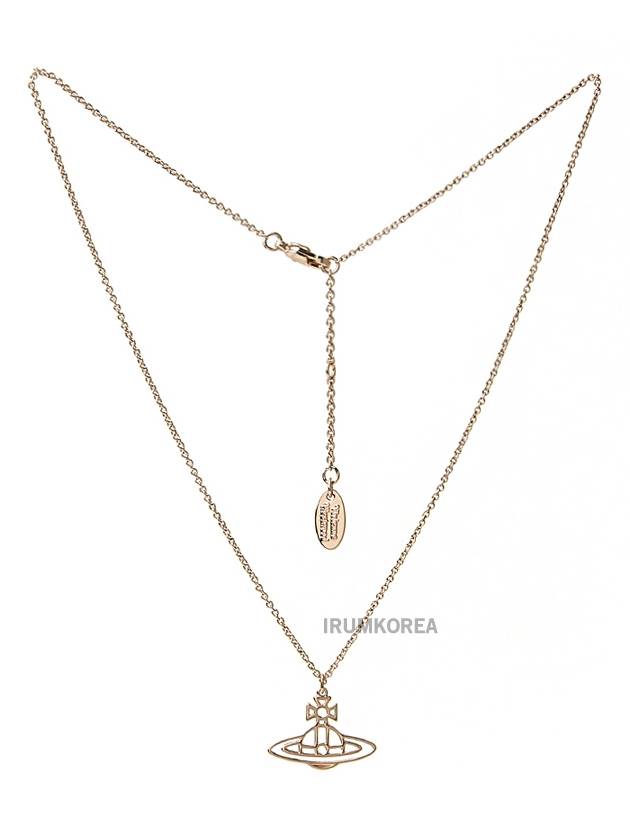 Women's Thin Line Short Flat ORB Pendant Necklace Pink Gold - VIVIENNE WESTWOOD - BALAAN 2