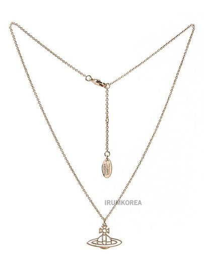 Women's Thin Line Short Flat ORB Pendant Necklace Pink Gold - VIVIENNE WESTWOOD - BALAAN 2