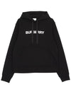 Logo Print Cotton Oversized Hoodie Black - BURBERRY - BALAAN 2