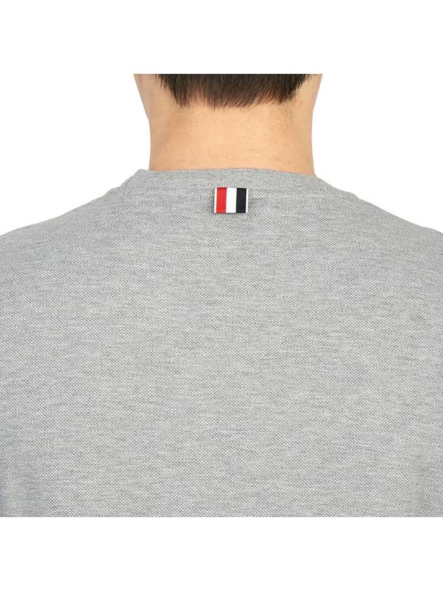 Classic Pique Rib Side Insert 4-Bar Short Sleeve T-Shirt Light Grey - THOM BROWNE - BALAAN 10