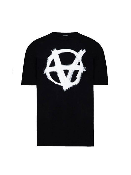 Anarchy Gothic Logo Short Sleeve T-Shirt Black - VETEMENTS - BALAAN 1