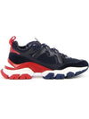 Men's Rib No Track Low Top Sneakers Navy Red - MONCLER - BALAAN 1