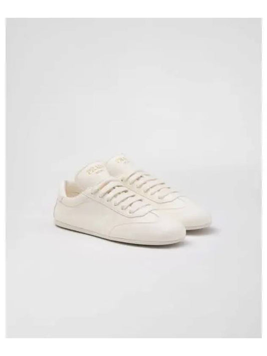 Leather Low Top Sneakers Ivory - PRADA - BALAAN 2