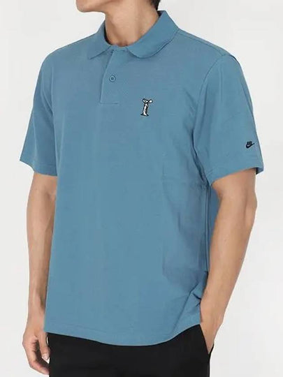 Logo Cotton Polo Shirt Aegean Storm - NIKE - BALAAN 2