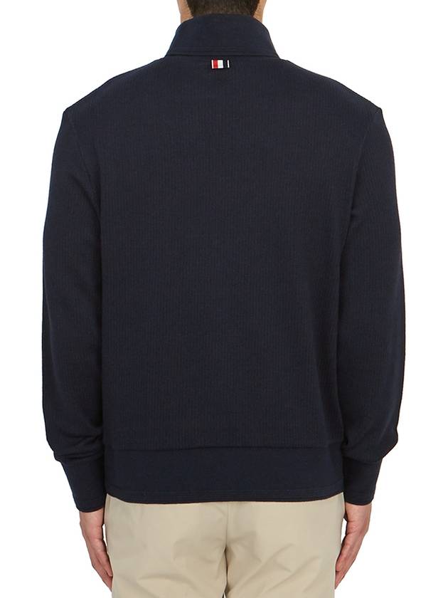 Thermal Rib Ottoman Stripe Turtleneck Navy - THOM BROWNE - BALAAN 5