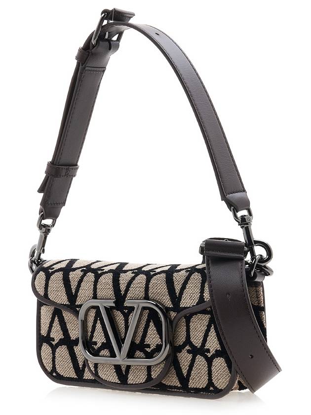 V Logo Toile Iconographe Shoulder Bag Beige - VALENTINO - BALAAN 3