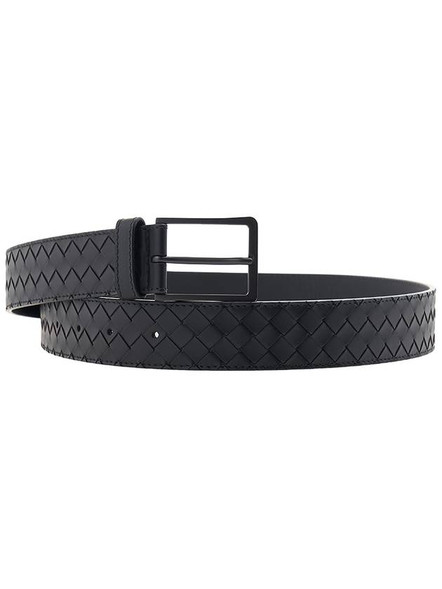 Intrecciato Leather Belt Black - BOTTEGA VENETA - BALAAN 11