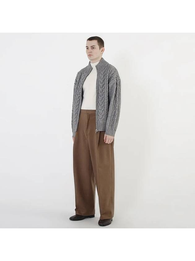 One Tuck Banding Wool Slacks Brown - CHANCE'S NOI - BALAAN 9