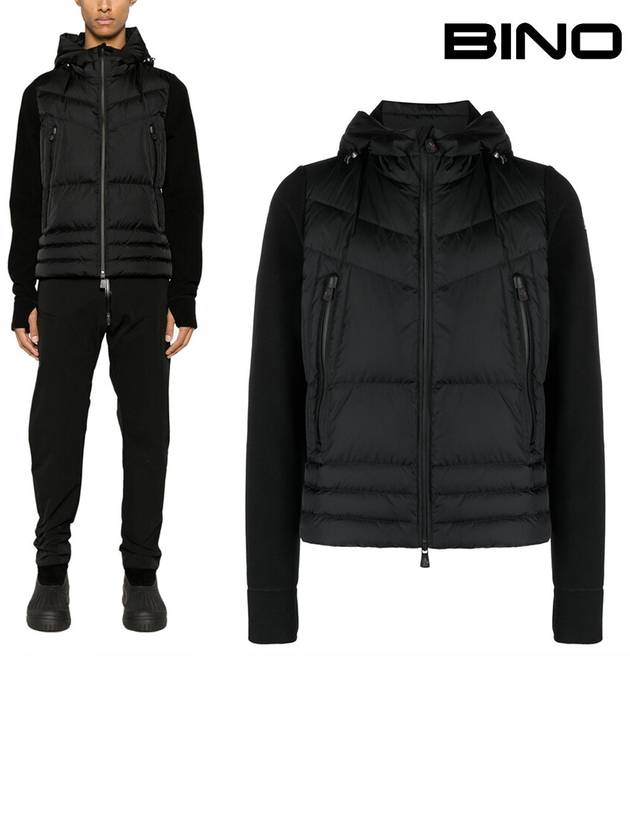 Padded Fleece Hooded Jacket Black - MONCLER - BALAAN 2