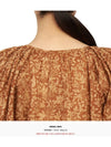 Women's Flower Print Puff Sleeve Cotton Blouse Brown - VANESSA BRUNO - BALAAN 8