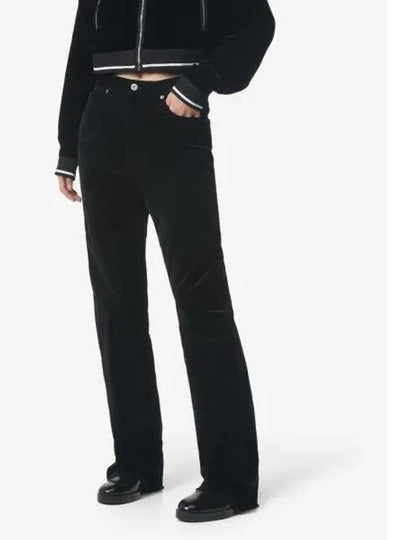 Washed Velvet Straight Pants Black - MIU MIU - BALAAN 2