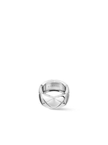 Coco Crush COCO CRUSH Ring Ring 18K White Gold Quilted Large J10573 - CHANEL - BALAAN 1