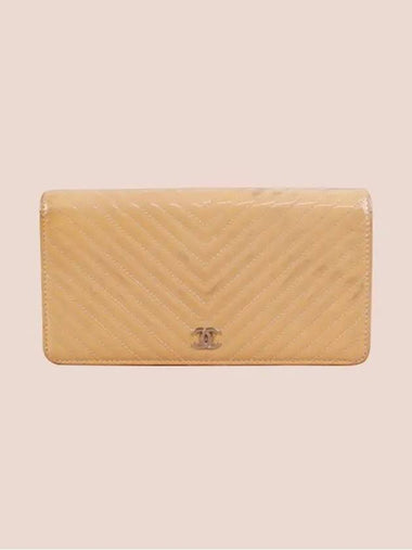 Chanel chevron long wallet silver beige - LOUIS VUITTON - BALAAN 1