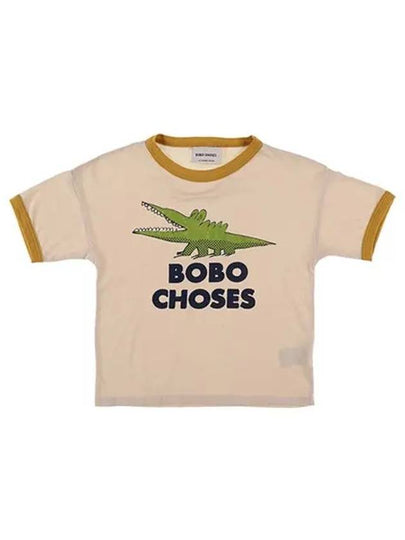 Short Sleeve B224AC002 101 Crocodile Kids Tee - BOBO CHOSES - BALAAN 2