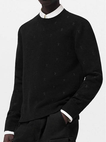 1AFIXC Embroidered Signature Merino Crew Neck - LOUIS VUITTON - BALAAN 1