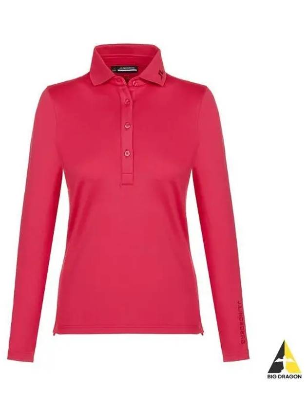 Women's Tour Tech Golf Long Sleeve PK Shirt Pink - J.LINDEBERG - BALAAN 2