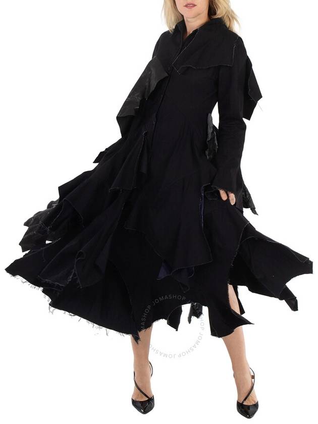 Yohji Yamamoto Black Multi Layered D Collar Dress, Brand Size 1 (Small) - YOHJI YAMAMOTO - BALAAN 2