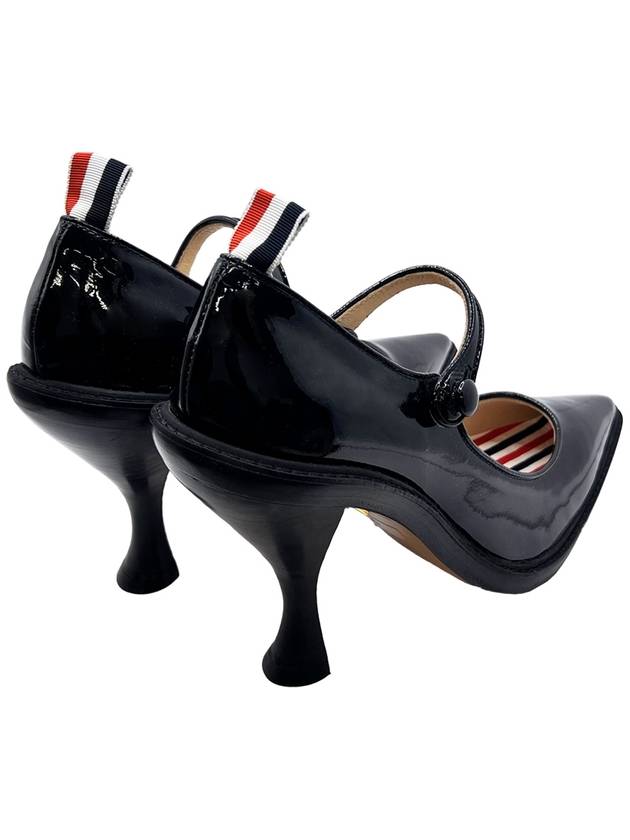 Cross Strap Mary Jane Patent Pumps Heel Black - THOM BROWNE - BALAAN 6