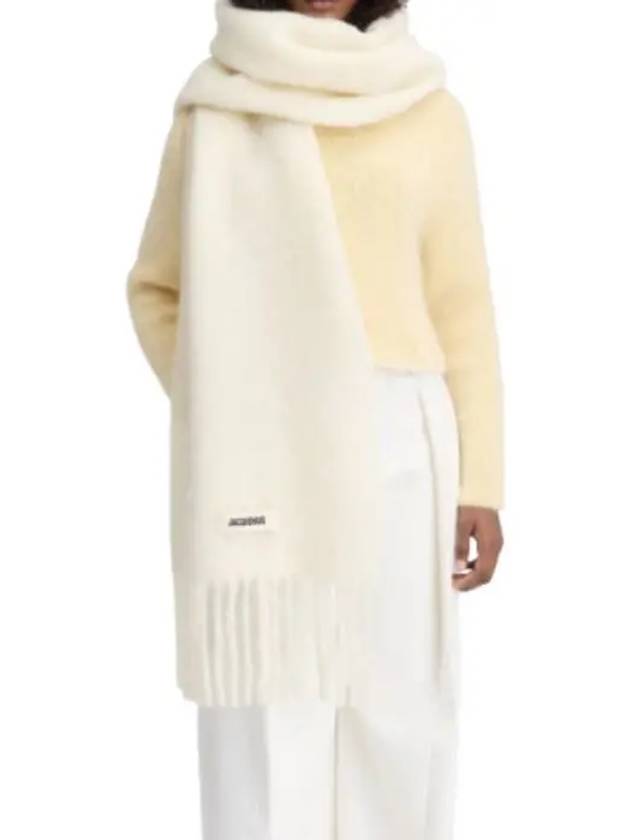 Carro Mohair Alpaca Muffler Off White - JACQUEMUS - BALAAN 4