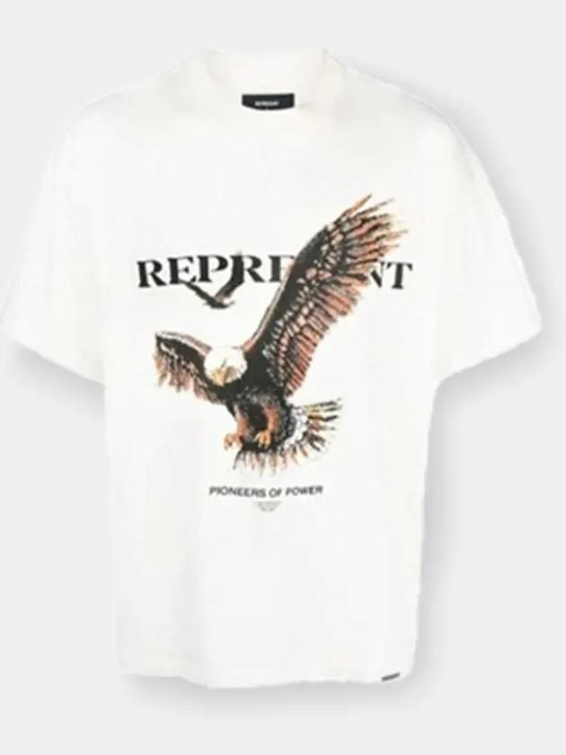 Representant Men's Eagle Printing Round Flat White Short Sleeve M05170 72 - REPRESENT - BALAAN 1