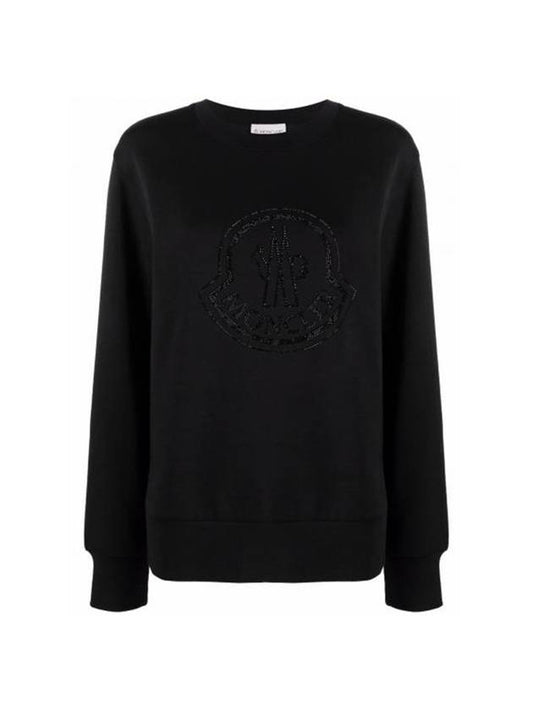 Logo Crew Neck Sweatshirt Black - MONCLER - BALAAN 1