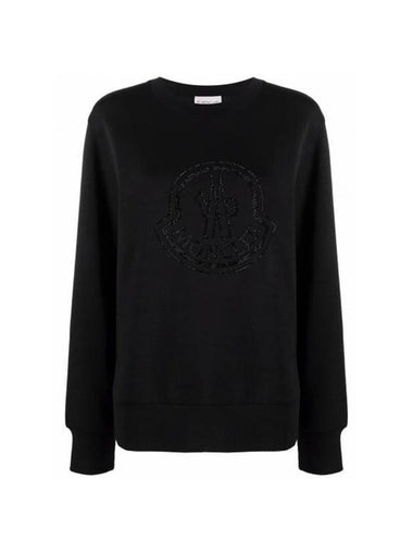 Logo Crew Neck Sweatshirt Black - MONCLER - BALAAN 1