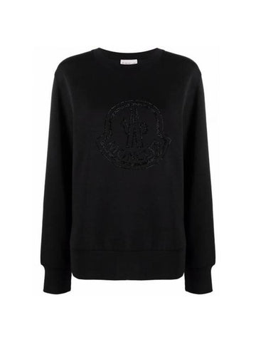 Logo Crew Neck Sweatshirt Black - MONCLER - BALAAN 1